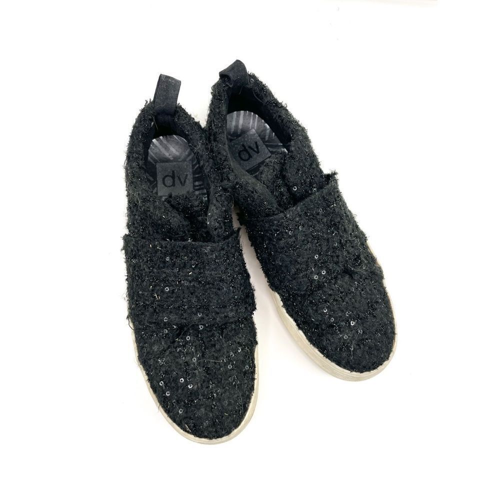 DV Dolce Vita Lamra Women's Sequin Sneaker Black Slip On Size 6.5